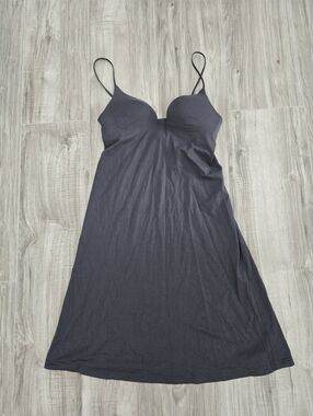 Uniqlo Black Slip Dress with Built-In Bra
